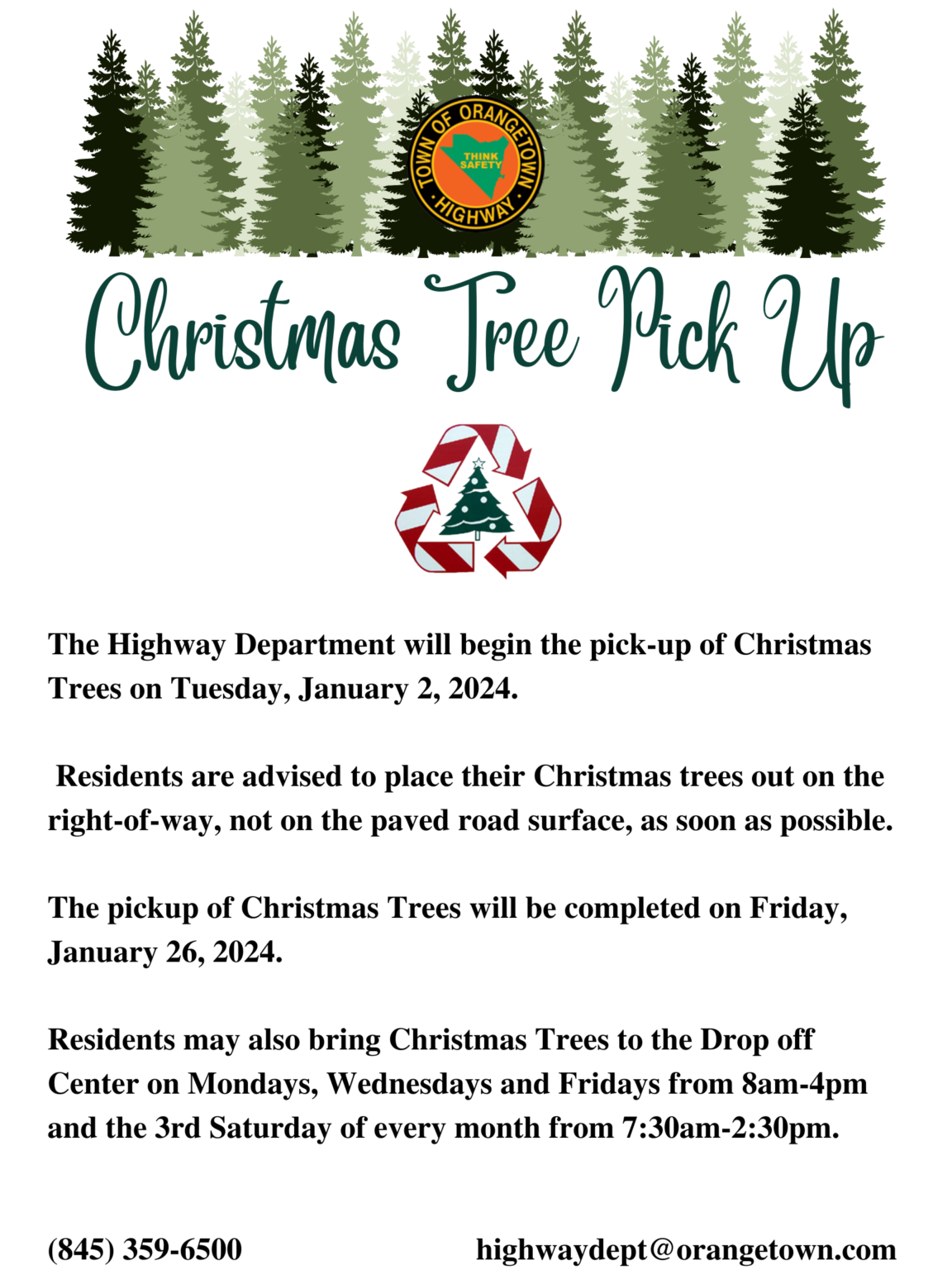 Christmas Tree Pick Up 2024 Town of Orangetown