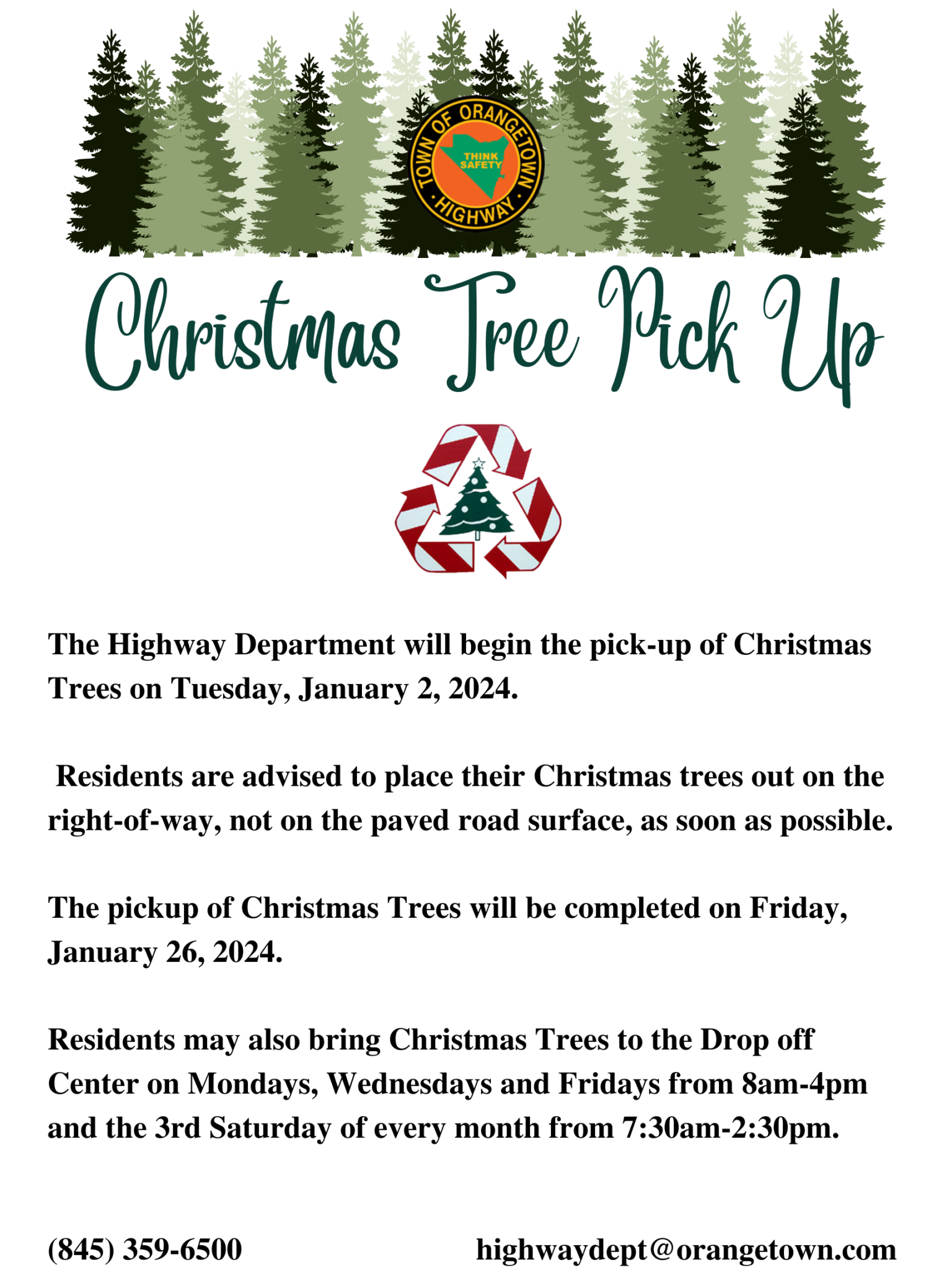 2024 Christmas Tree Pick Up Town of Orangetown