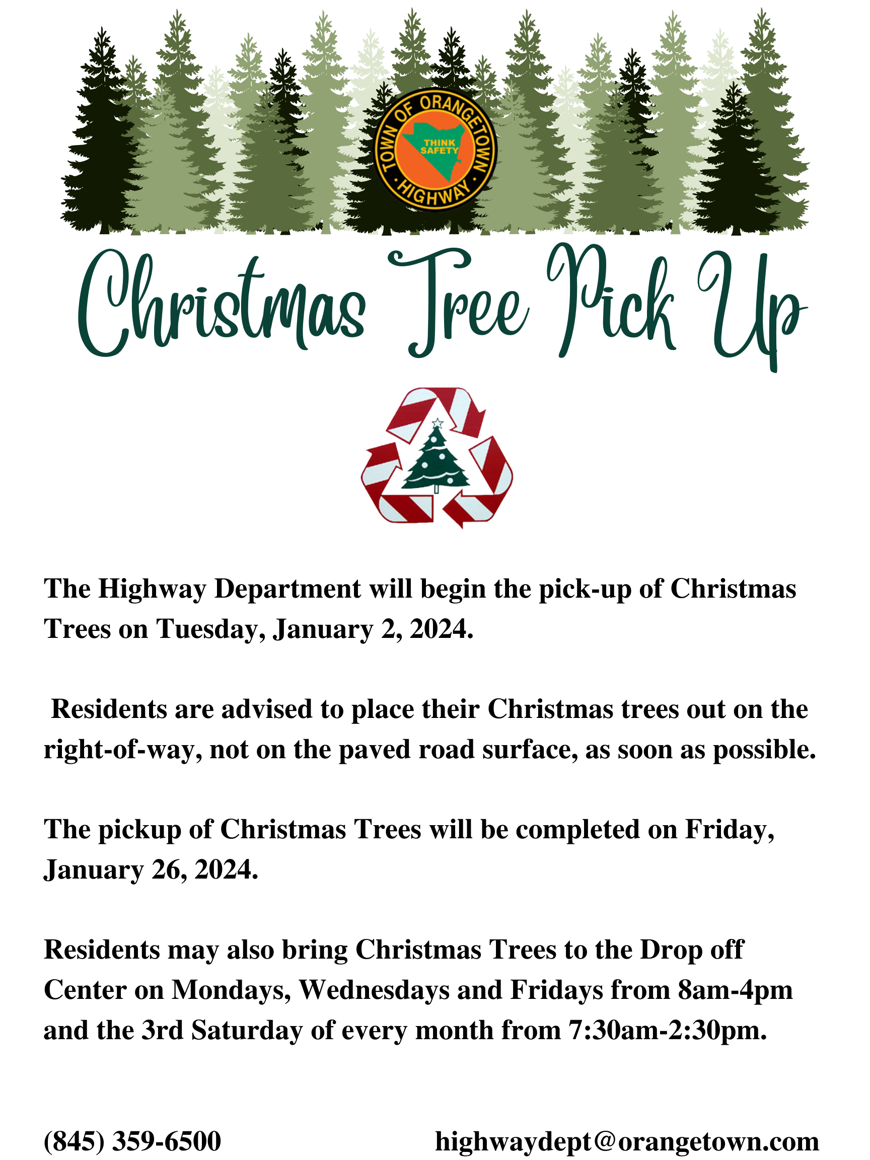 2024 Christmas Tree Pick Up Town of Orangetown